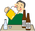 ビールを飲む人