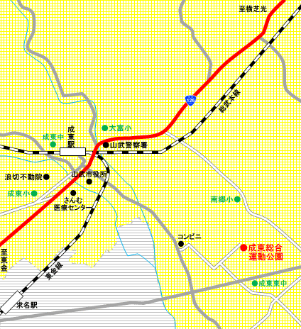 案内図（成東総合運動公園）