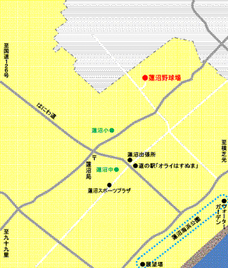 案内図（蓮沼野球場）