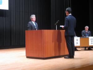 (着任者代表挨拶の様子)