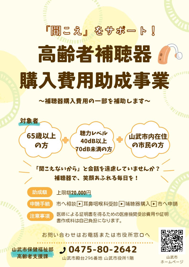 高齢者補聴器購入費用助成事業